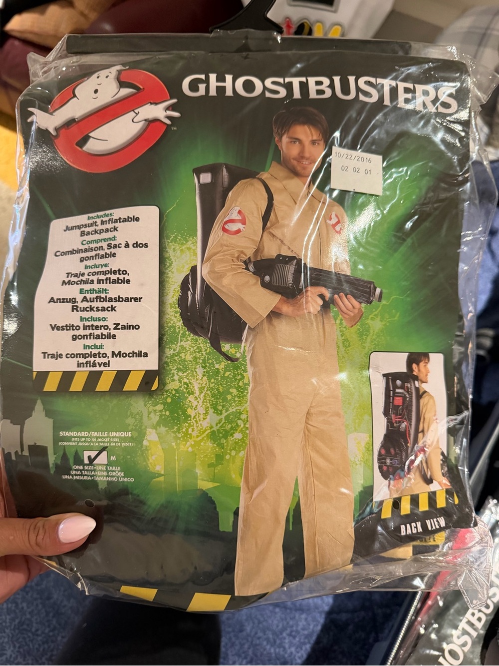 Men’s Tan Jumpsuit Costume with Inflatable Backpack